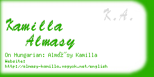 kamilla almasy business card